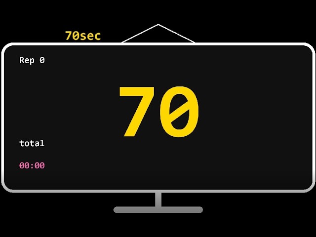 [Timer]70 Sec (1 Min 10 Sec) 1 Hour Loop Timer - Custom Interval, Gaming & Fitness