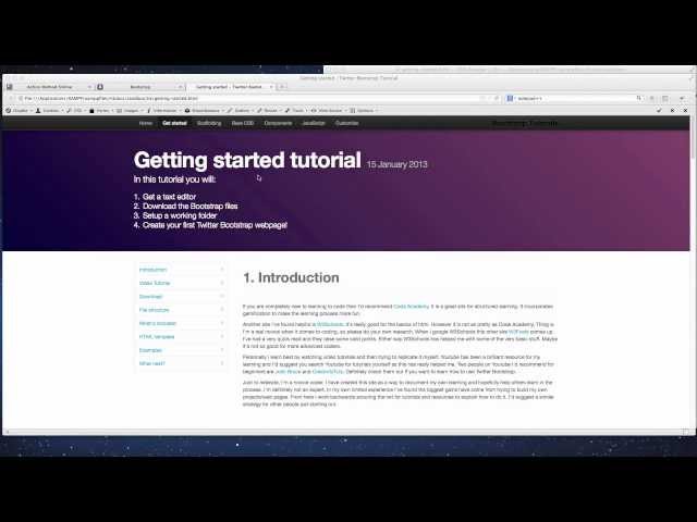 Twitter Bootstrap: Getting Started Tutorial