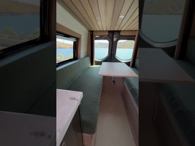 From day ☀️ to night 🌙 in our Family Van layout with the happijac bed lift system