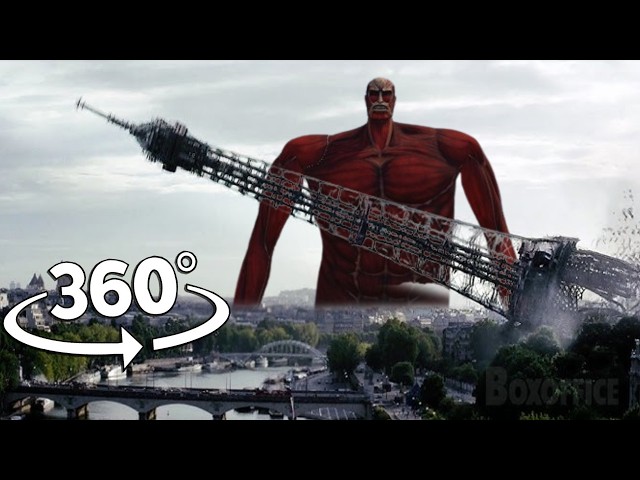GIANT Titan Destroys Paris in 360° VR! (Chased Near Eiffel Tower)