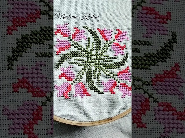 🌸 Beautiful Flower Embroidery Design 😍 #embroidery #shorts #shortsviral #trending #diy #flowers