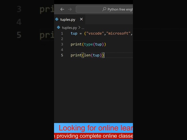 Python Tuples for Beginners | Tutorial # 13 🚀 #python #shorts #viral #fyp #course
