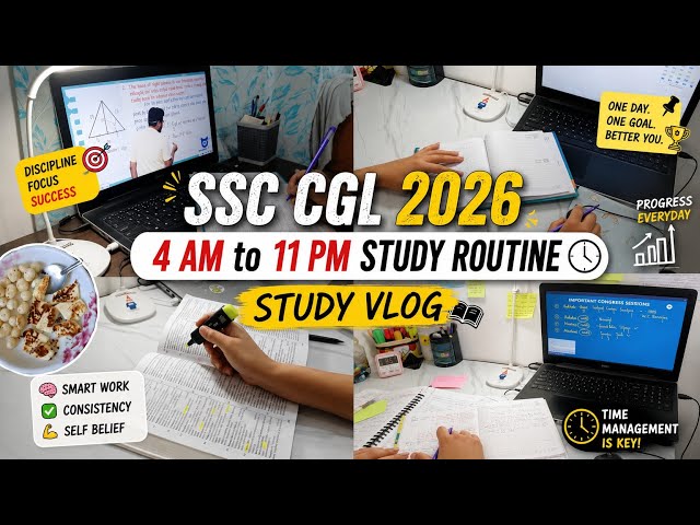 I woke up at 4AM to study📚 Life of an aspirant🌷SSC CGL 2026🎯 Study vlog #ssccgl #ssc #ssccgl2026 
