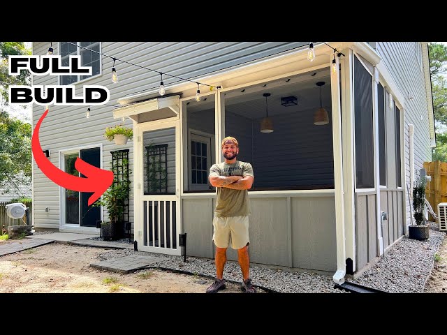 How I Built A DIY Screened In Patio. (Incredible Transformation)