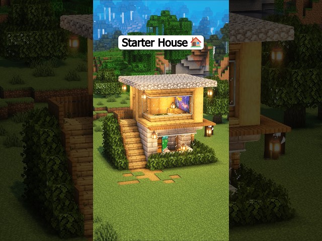 Perfect Easy Starter House 🏡 #minecraft