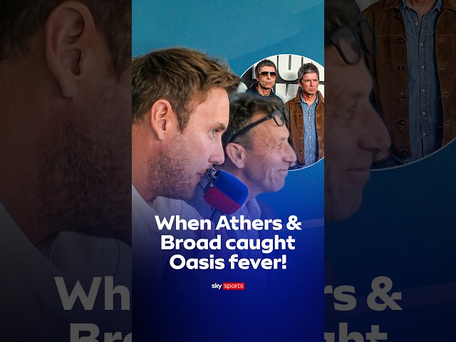 When Stuart Broad and Michael Atherton caught Oasis fever! 🤣🎶 #cricket #oasis #shorts