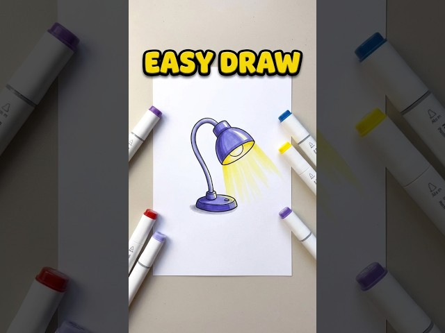 💡 Follow and Create Lamp Illustration 🏡✨ Easy Tutorial 🖍️ #shorts #drawing #RavlykArt