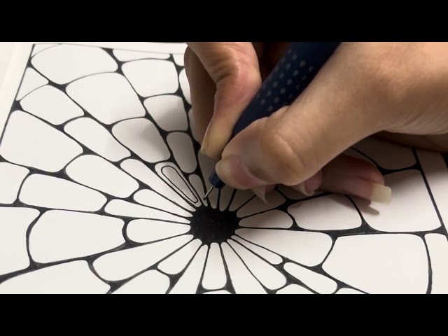 Easy Doodle Art Tutorial | Step-by-Step Black & White Pattern Drawing ✍️🖤