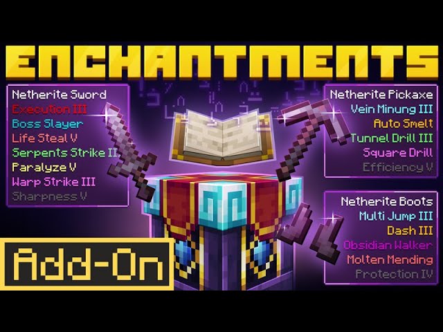 Enchantments Add-On | Minecraft Marketplace | Showcase