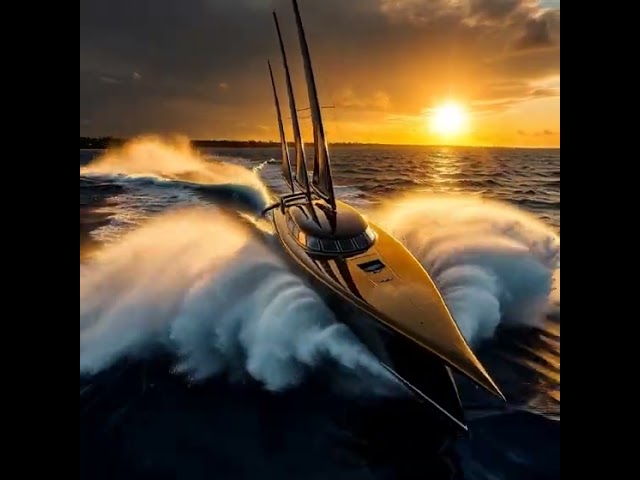 Trimaran squashing the waves