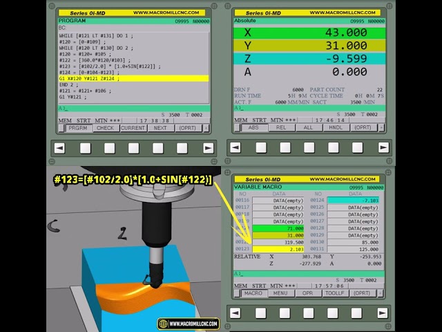 FANUC SIN Function Explained | Build a 3-Axis Wave Surface with Macro B Programming