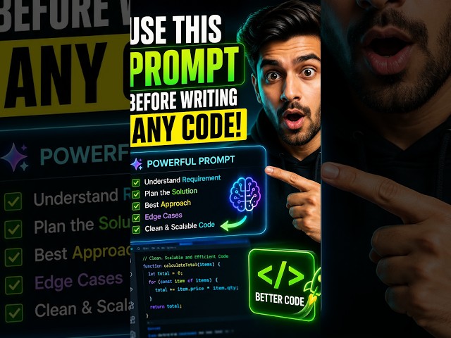 Use This Prompt Before Writing Any Code | One Prompt That Makes AI Write Better Code