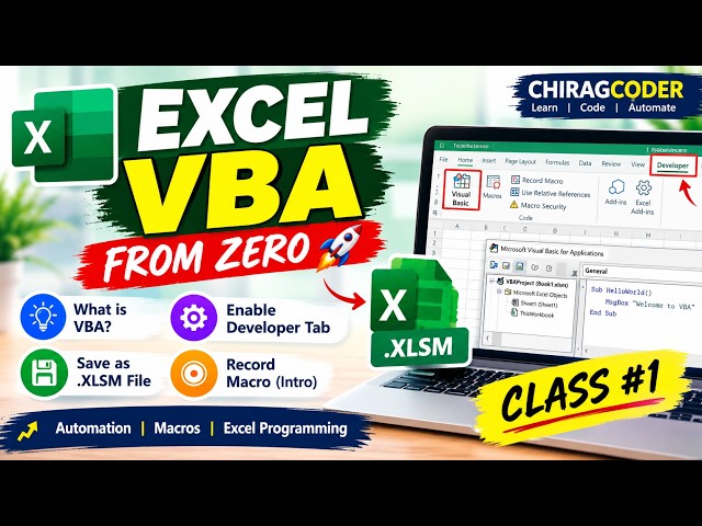 Excel VBA for Beginners | Complete Introduction & First Setup | VBA Tutorial #1
