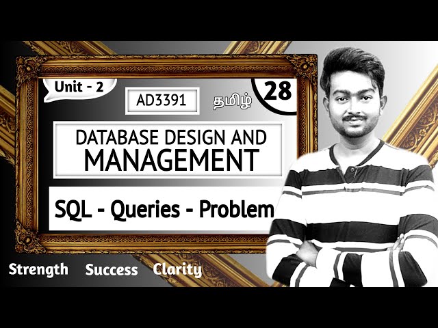 SQL Queries in Tamil | Problem 1 | Database Design and Management in Tamil | Unit 2 | AD3391