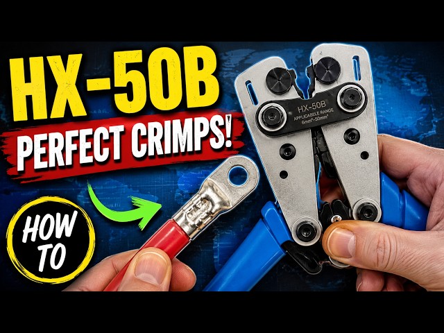 How To Use HX-50B Crimping Pliers | Battery Cable Lug Crimper 6-50mm²