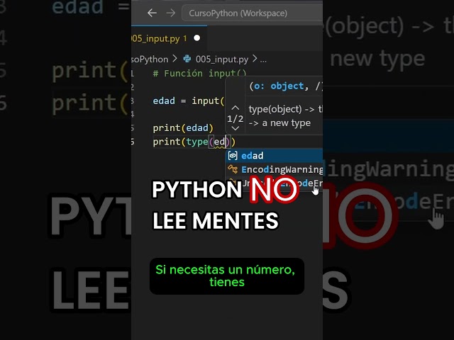 Escribiste 35… ¿por qué Python dice que es texto? #Shorts