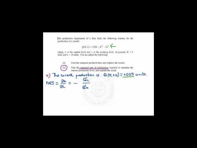 Marginal productivity and marginal rate of substitution