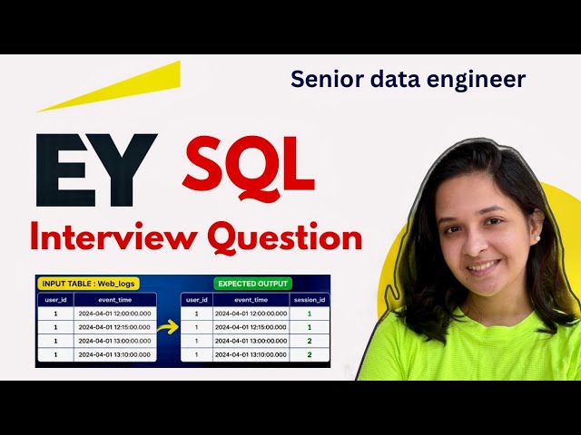 EY SQL Interview Question - Big 4 | Deloitte