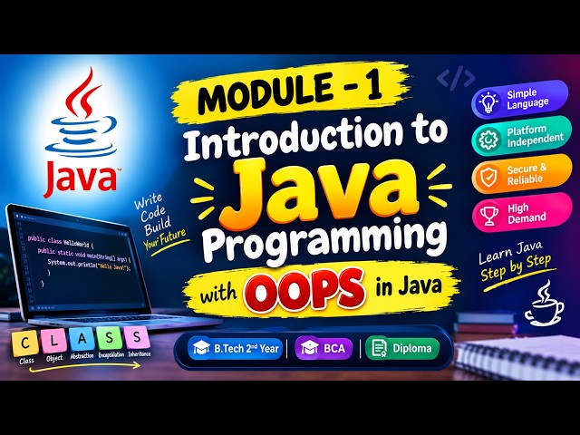 Introduction to Java Programming & Features of Java | Module 1 OOPS | B.Tech 2nd Year, BCA & Diploma