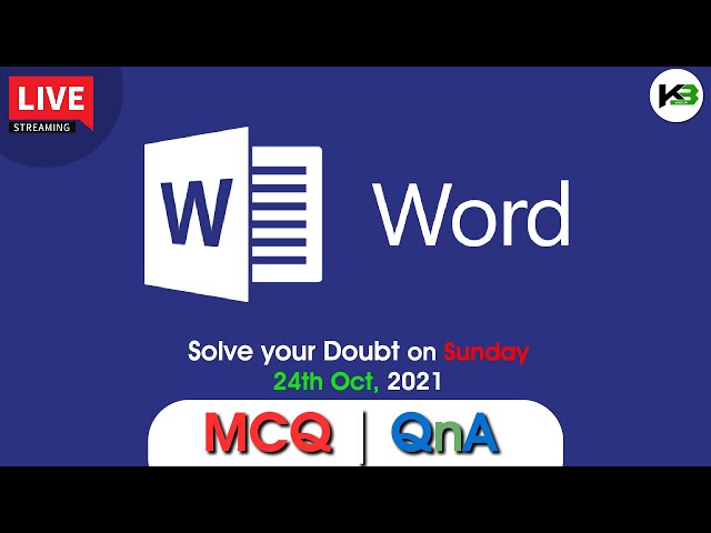 LIVE - MS Word MCQ Session | Microsoft Word Course | Hindi / Urdu | Chandresh Sagar | KB Tech India