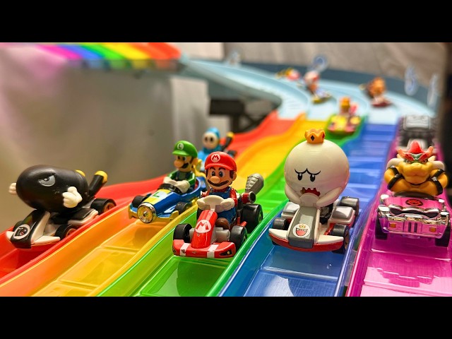 Mario Kart Hot Wheels Rainbow Road Track Championship!