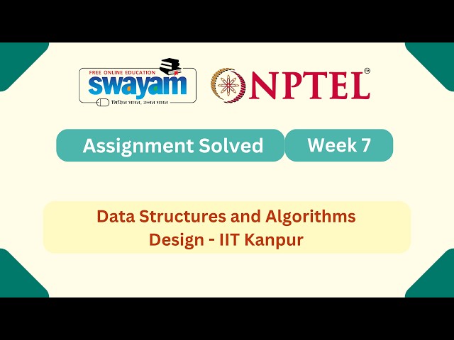 Data Structures and Algorithms Design Week 7 | NPTEL ANSWERS | My Swayam #nptel #nptel2026 #myswayam