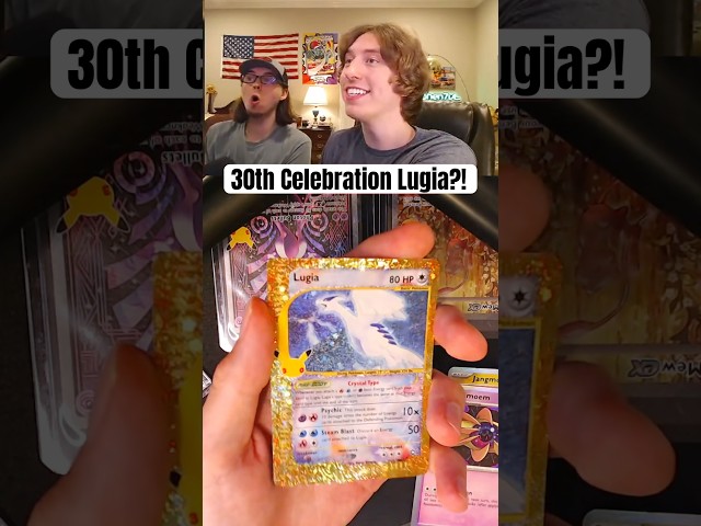 He was chasing this card!! #pokemon #pokemoncards #pokemon30thanniversary #30thcelebration #lugia