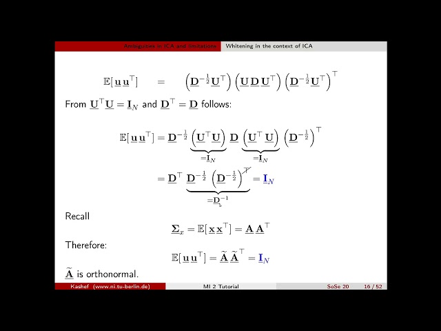 Machine Intelligence 2 tutorial 6 fastICA pt 2/4 Combining PCA and ICA, gaussians are bad for ICA
