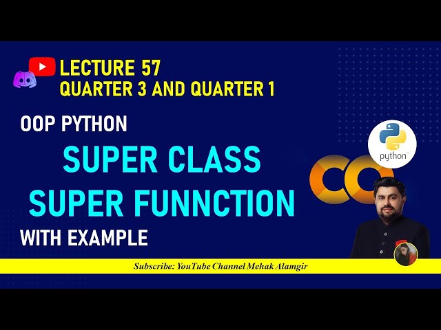 super class in python oop | super function in python oop