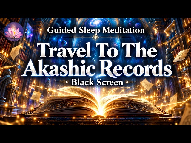 Akashic Records Sleep Meditation ✨ Explore Your Soul’s Journey | Black Screen, 432 Hz Binaural Beats