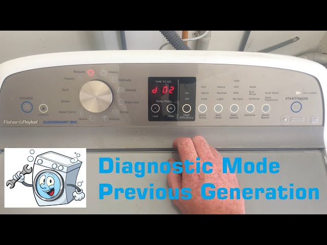 Diagnostic mode on Washsmart/Cleansmart/Fabricsmart Fisher and Paykel Washers.