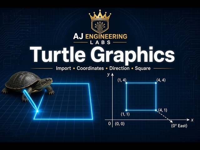 Python Turtle Graphics – Import, Coordinates, Direction & Draw a Square