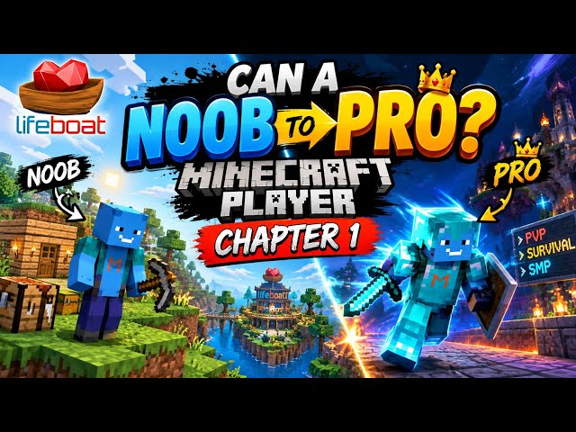 How a NOOB Become a PRO Minecraft Player? | Chapter 1 🔥 | Lifeboat Survival mode 