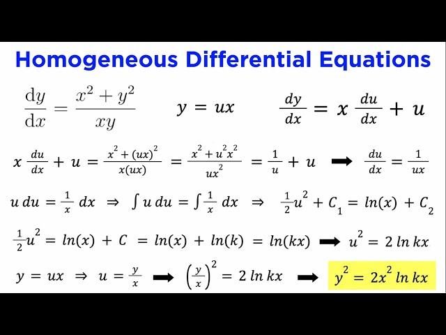 Homogeneous Differential Equations and Bernoulli Differential Equations