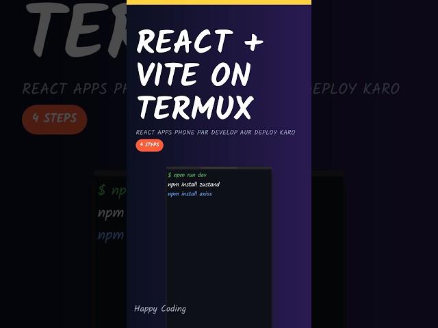 React + Vite on Termux | Full Stack Mobile Development (Hindi)