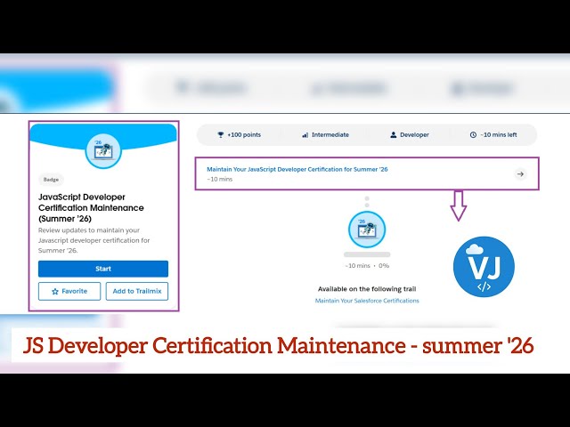 Salesforce JavaScript Developer Certification Maintenance Summer ’26