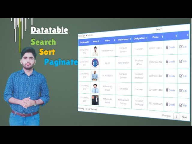 How to add Bootstrap in HTML | Bootstrap dataTable with Searching, Sorting and Pagination