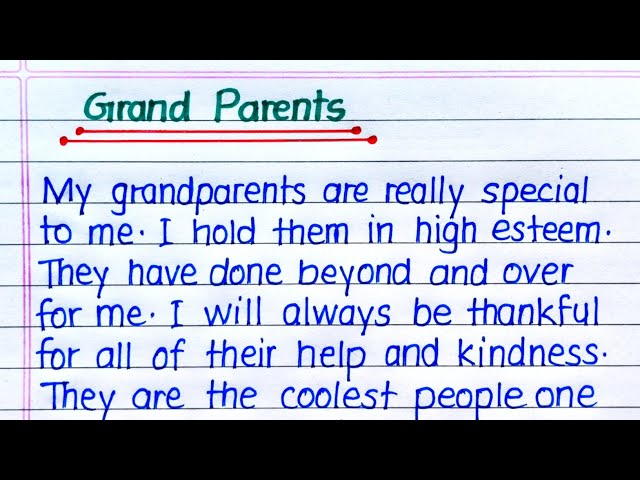 Grandparents Essay in English || Essay on Grandparents in English 