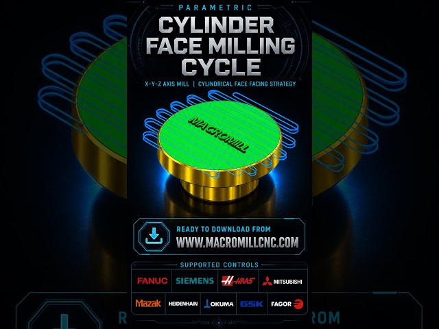 🚀 NEW Parametric Cylinder Face Milling Cycle | Plug & Play Ready | CNC Automation Pro + Standalone