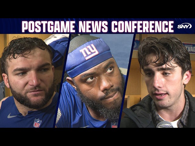 Cam Skattebo, Dominic Zvada, and Andrew Thomas discuss just enough offense for the Giants on Sunday