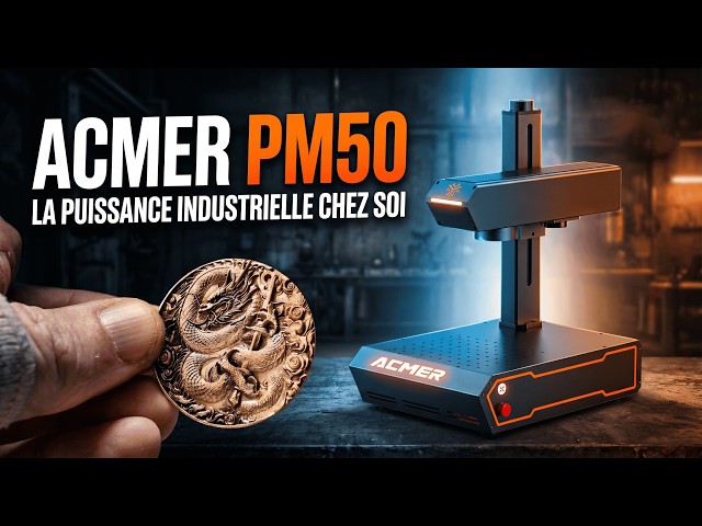 I tested the ACMER PM 50W fiber laser: metal engraving, raised dragon, and incredible power.