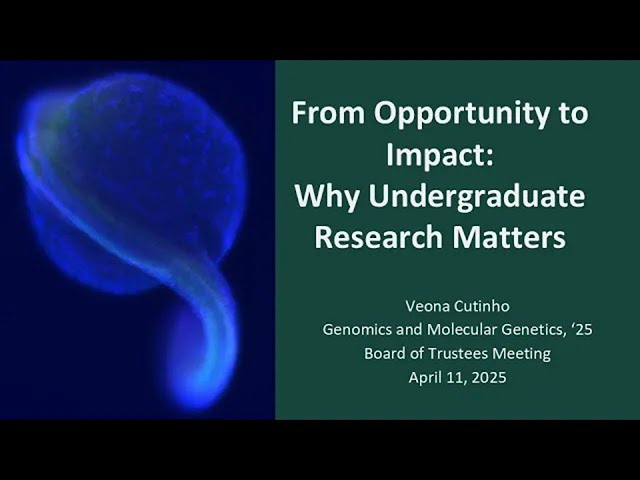 From Opportunity to Impact: Why Undergraduate Research Matters, Veona Cutinho