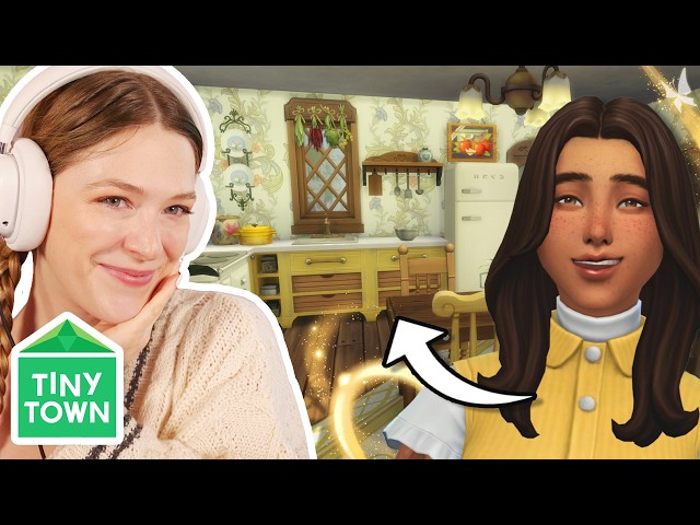 finishing my first TINY HOUSE in the sims 4 | Tiny Town Yellow