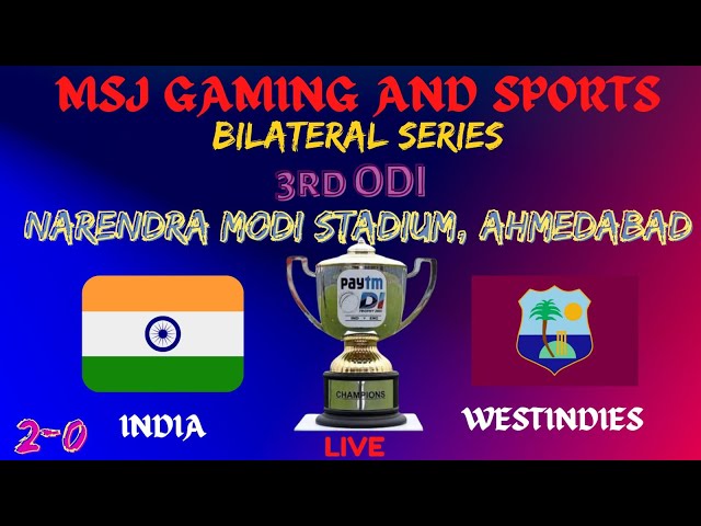 INDIA VS WEST INDIES 3rd ODI LIVE  | BILATERAL SERIES | 1002nd Match #cricket #trending
