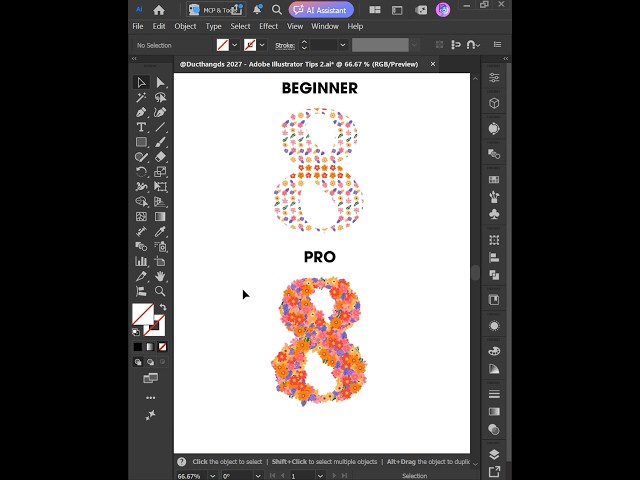 Adobe Illustrator 2027 Tips – How Professionals Arrange Flowers into Letter Shapes #ducthangds