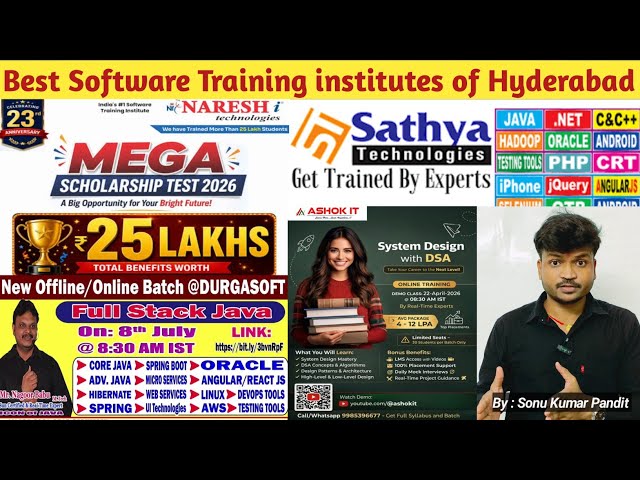 Top 5 Software Training Institutes in Hyderabad | 100% Placement Software Coaching Institutes in Hyd