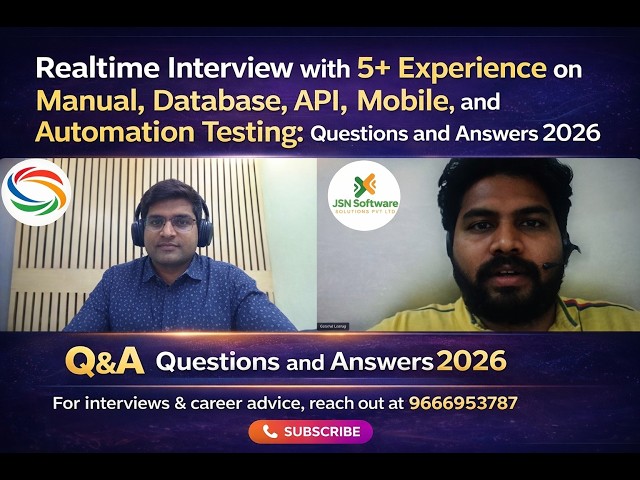 5+ Years Testing Interview 🔥 Manual | API | Database | Automation Q&A 2026