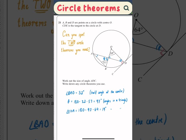 Circle Theorem Practice #gcse #math #geometry