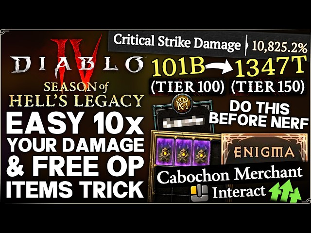 Diablo 4 - New OP Discovery = 10X Damage On ANY Build - Secret Broken Gear Shop, Craft & More Guide!