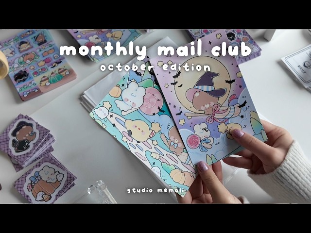 packing orders for my sticker shop 09 💌🎀 packing sounds, october mail club